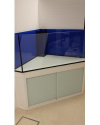 Mesa de esquina a medida color blanco 50x50 para acuario de esquina
